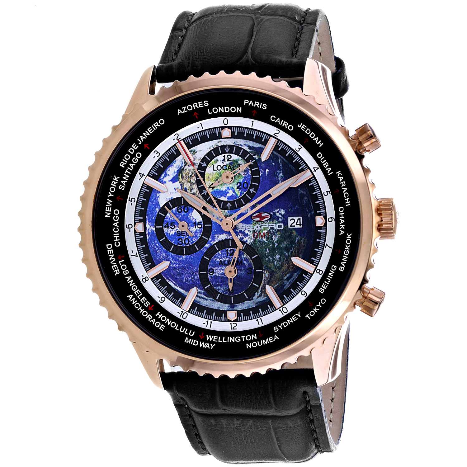 Seapro Meridian World Timer GMT Mens Watch SP7134