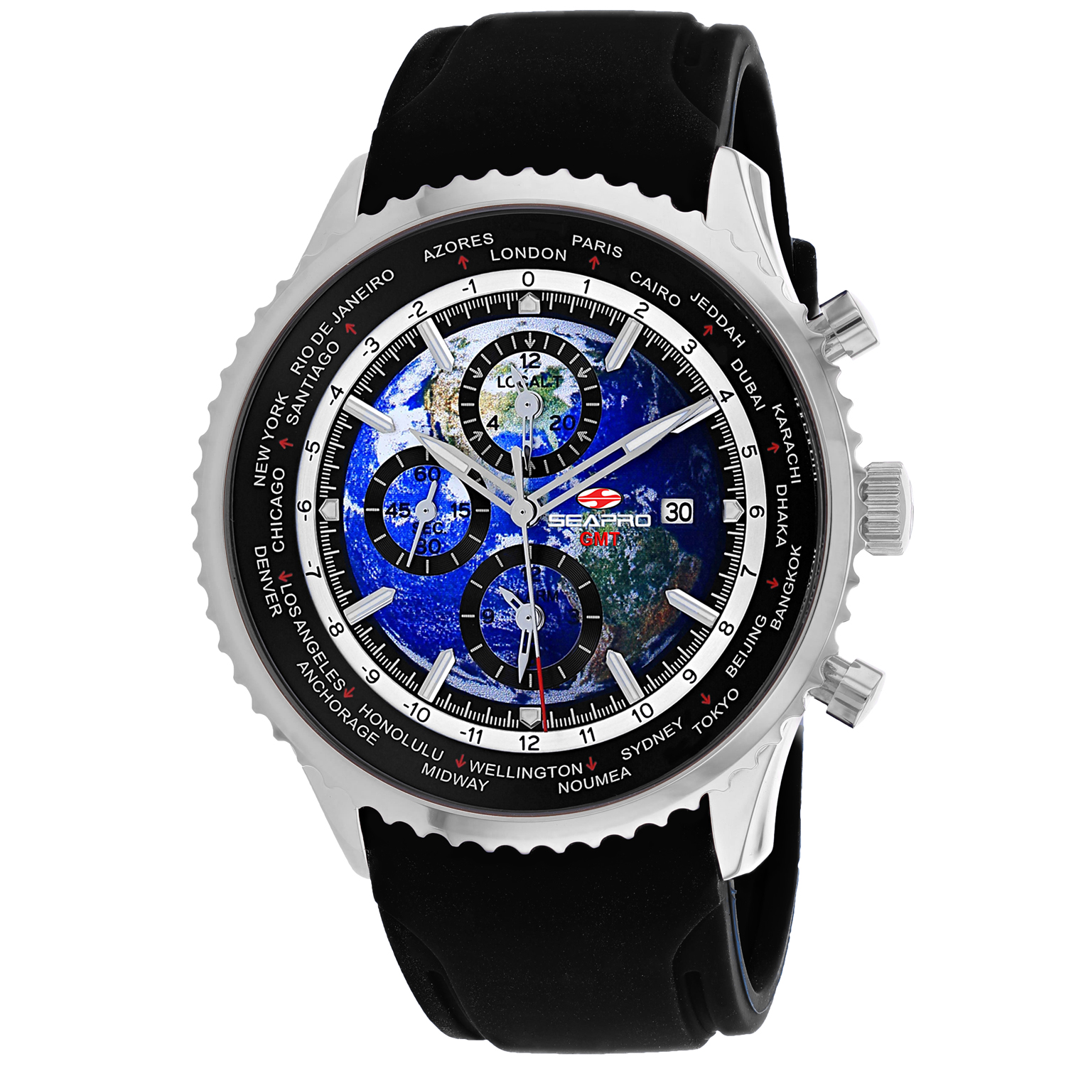 Seapro Meridian World Timer GMT Mens Watch SP7520