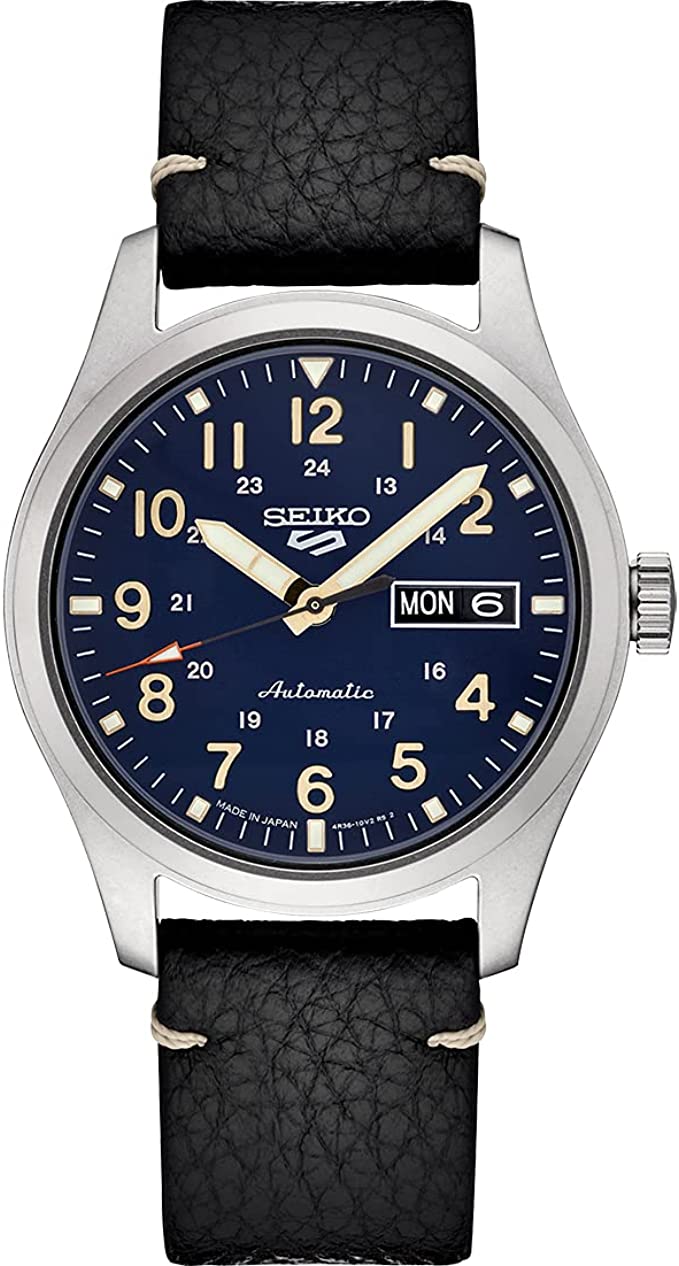 Seiko 5 Automatic Leather Mens Watch SRPG39