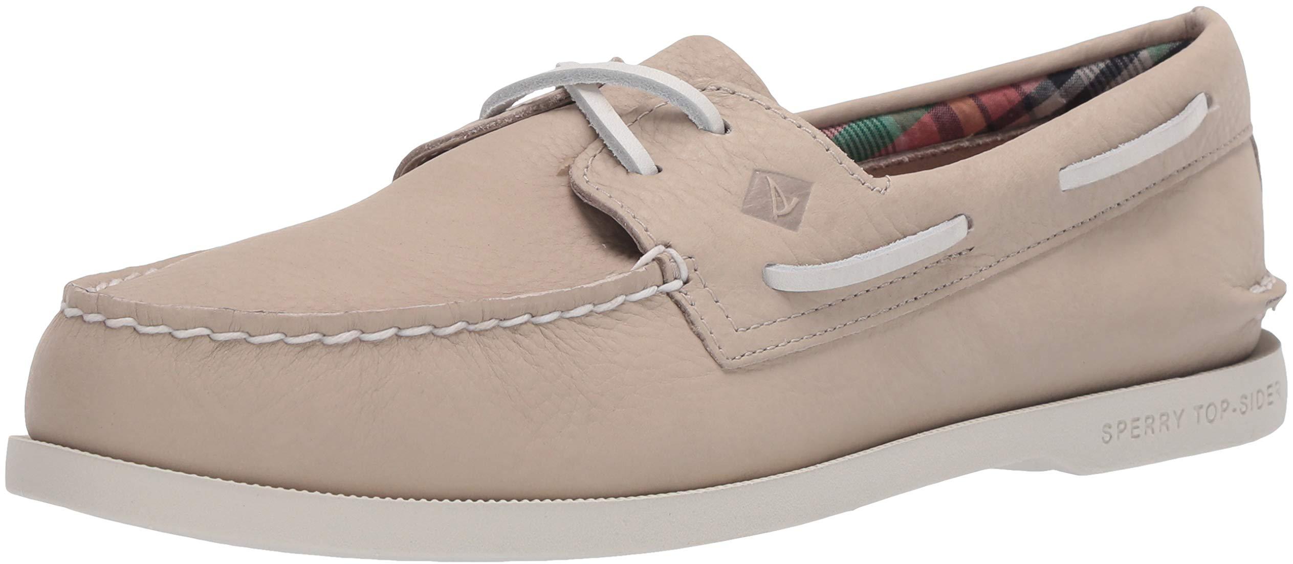 Sperry mens A/O 2-eye Plushwave Boat Shoe - Bone - 11.5