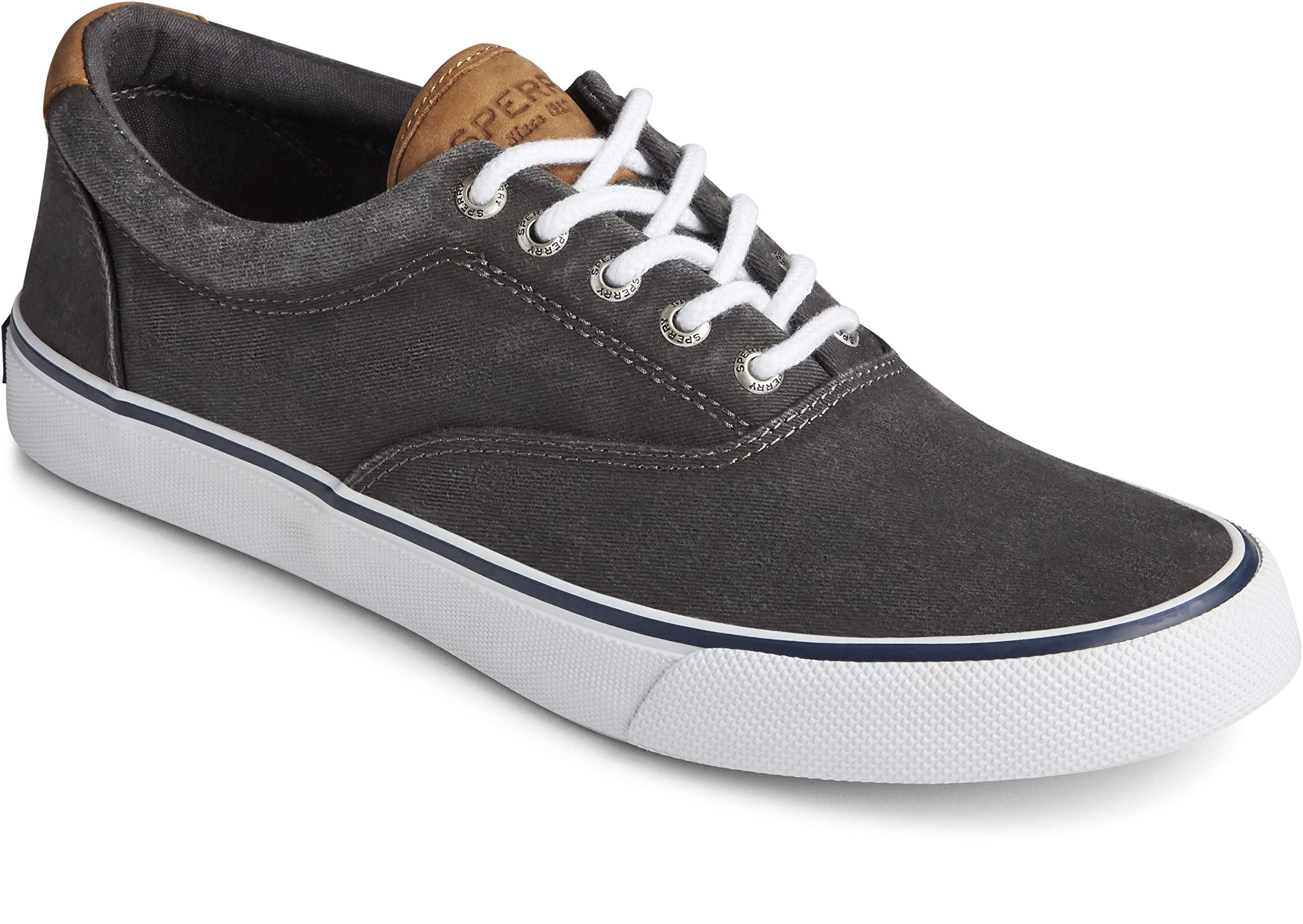 Sperry Mens Striper II Salt Washed CVO Sneaker - SW Black - Size 8