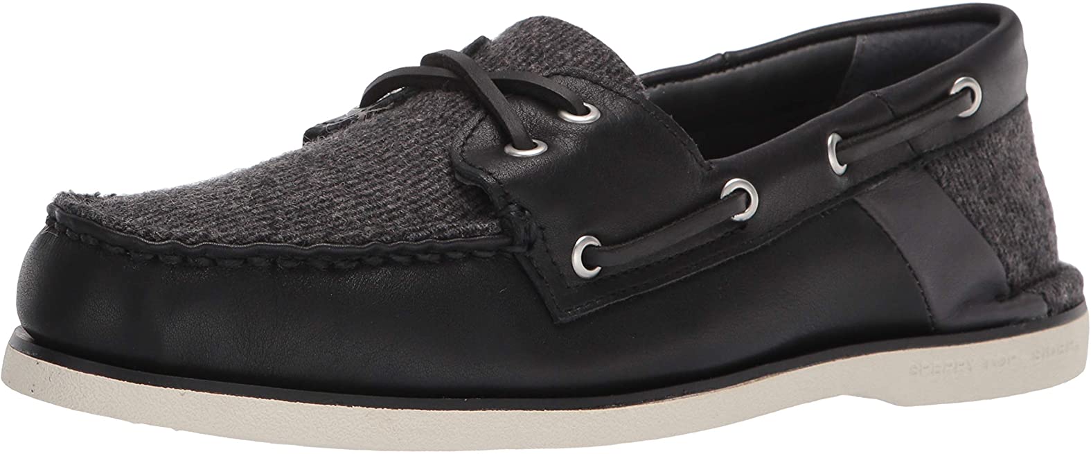 Sperry Mens Gold A/O Cross Lace Boat Shoe - Black - Size 9