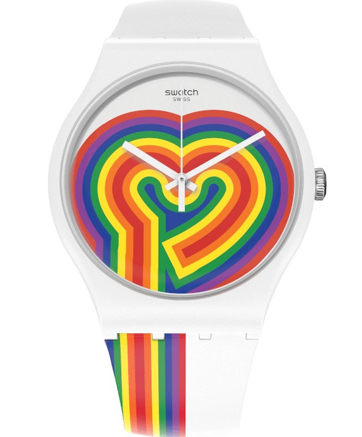 Swatch BEATING LOVE Silicone Ladies Watch SUOW171