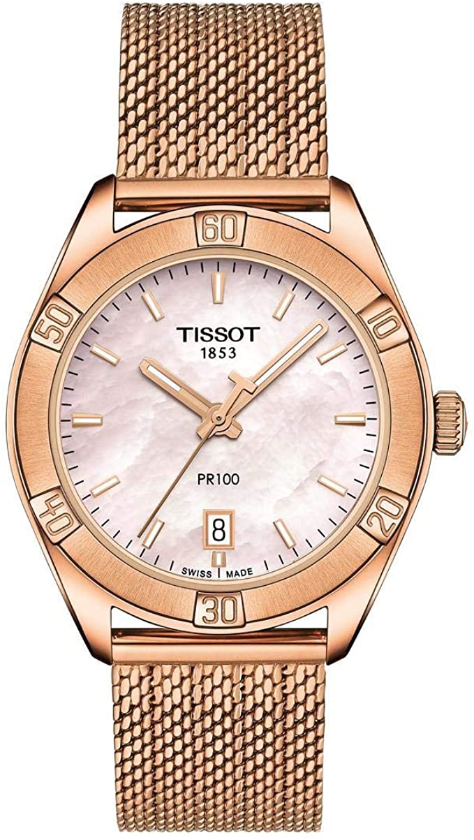 Tissot PR 100 Sport Chic Rose Gold-Tone Mesh Ladies Watch T1019103315100