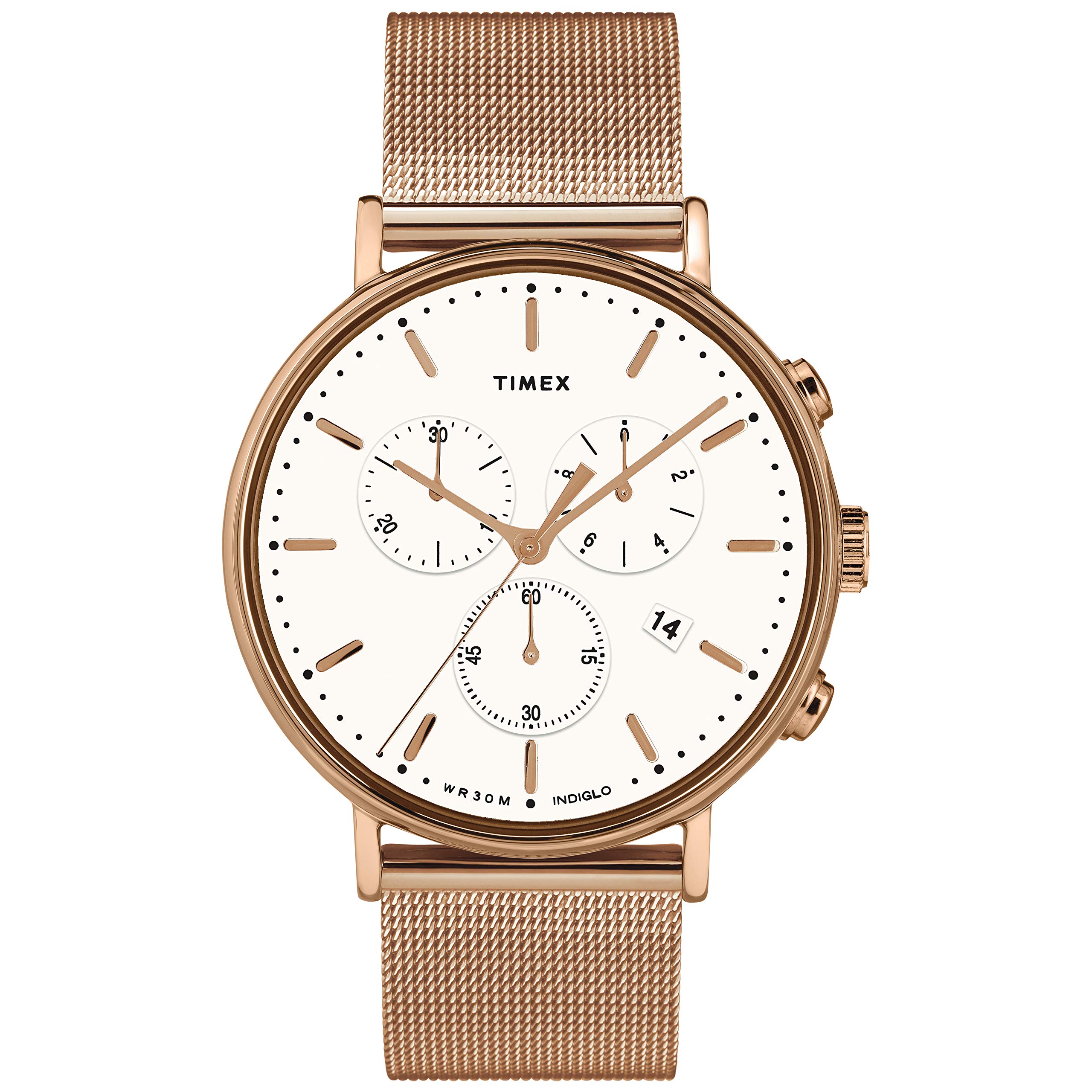 Timex Fairfield Chrono Rose Gold-tone Mesh Mens Watch TW2T37200