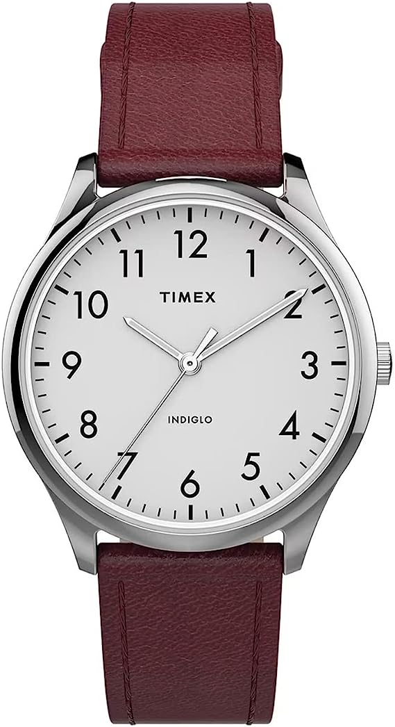 Timex Easy Reader Red Leather Mens Watch TW2T72200