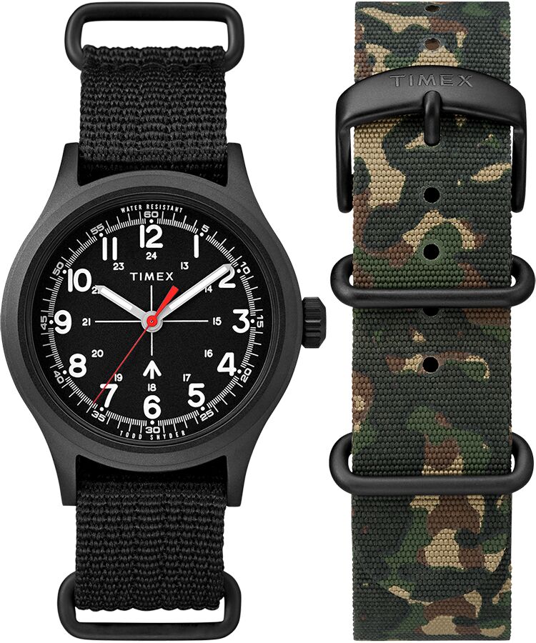 Timex X Todd Snyder Military Inspired Fabric Watch with Extra Strap TWG017600