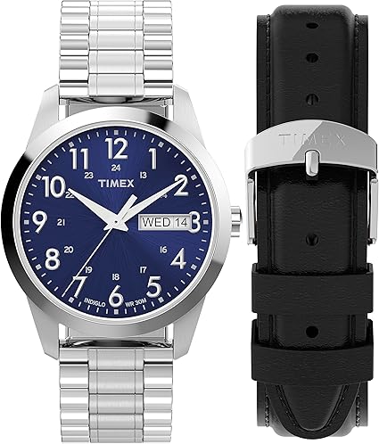 Timex South Street Sport Gift Set Silver/Blue Mens Watch TWG063700
