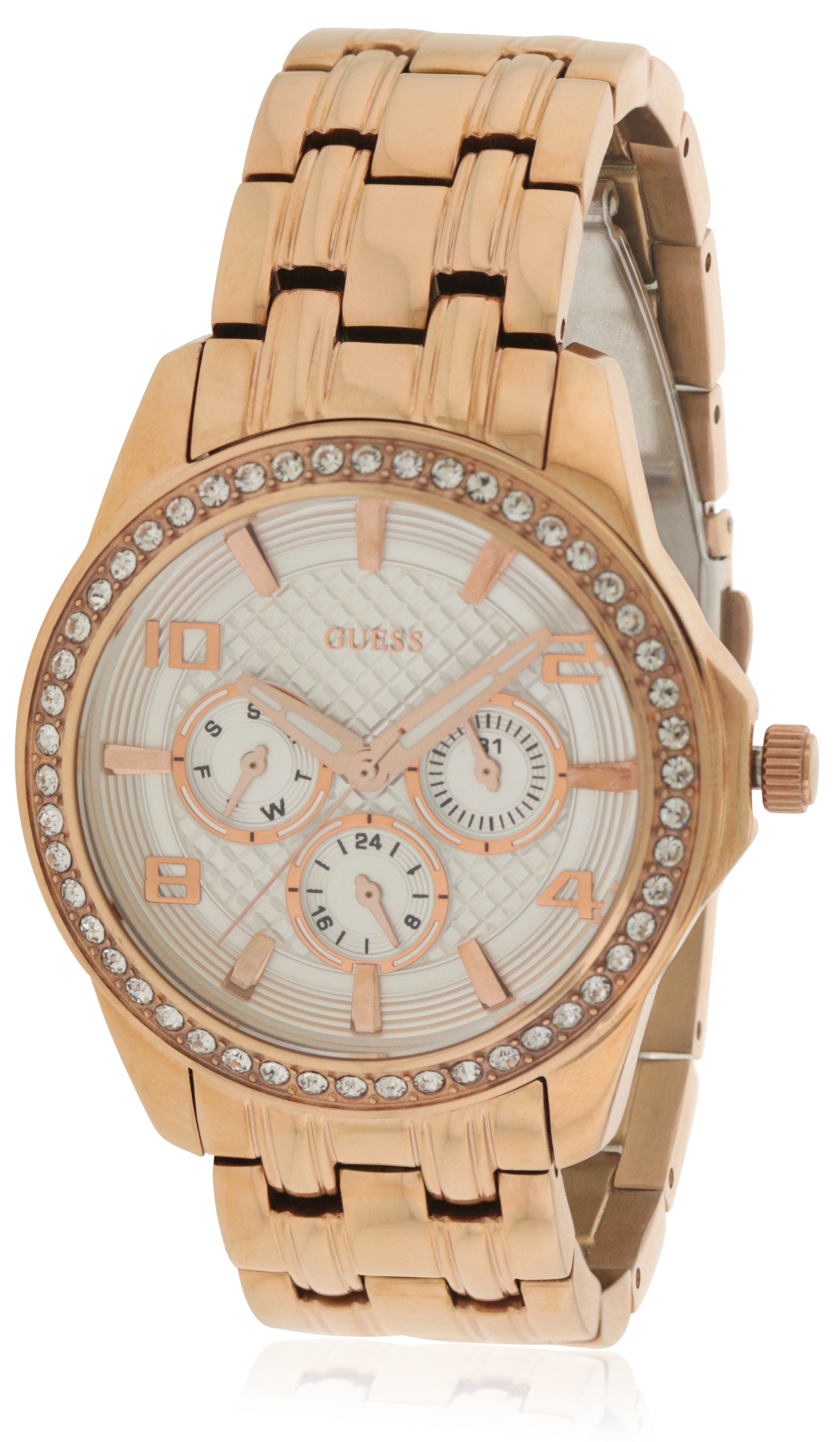 GUESS Rose Gold-Tone Polished Glamour Ladies Watch U0147L3
