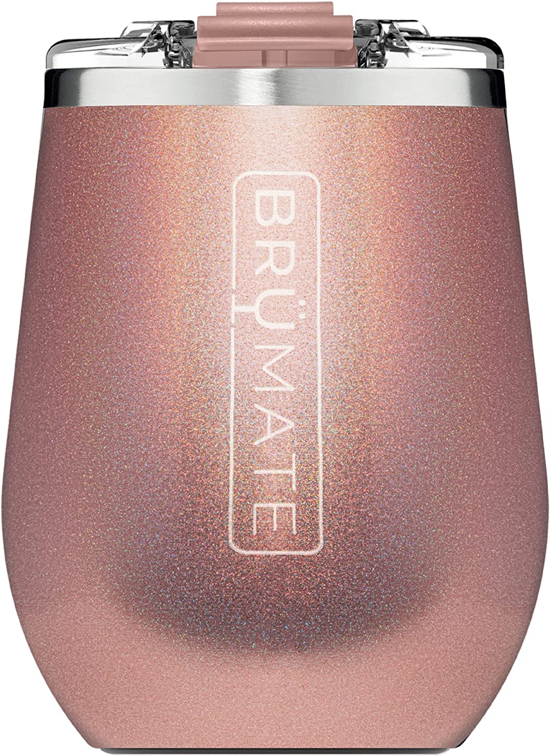 Brumate Uncorkd XL 14oz Wine Tumbler - Glitter Rose Gold