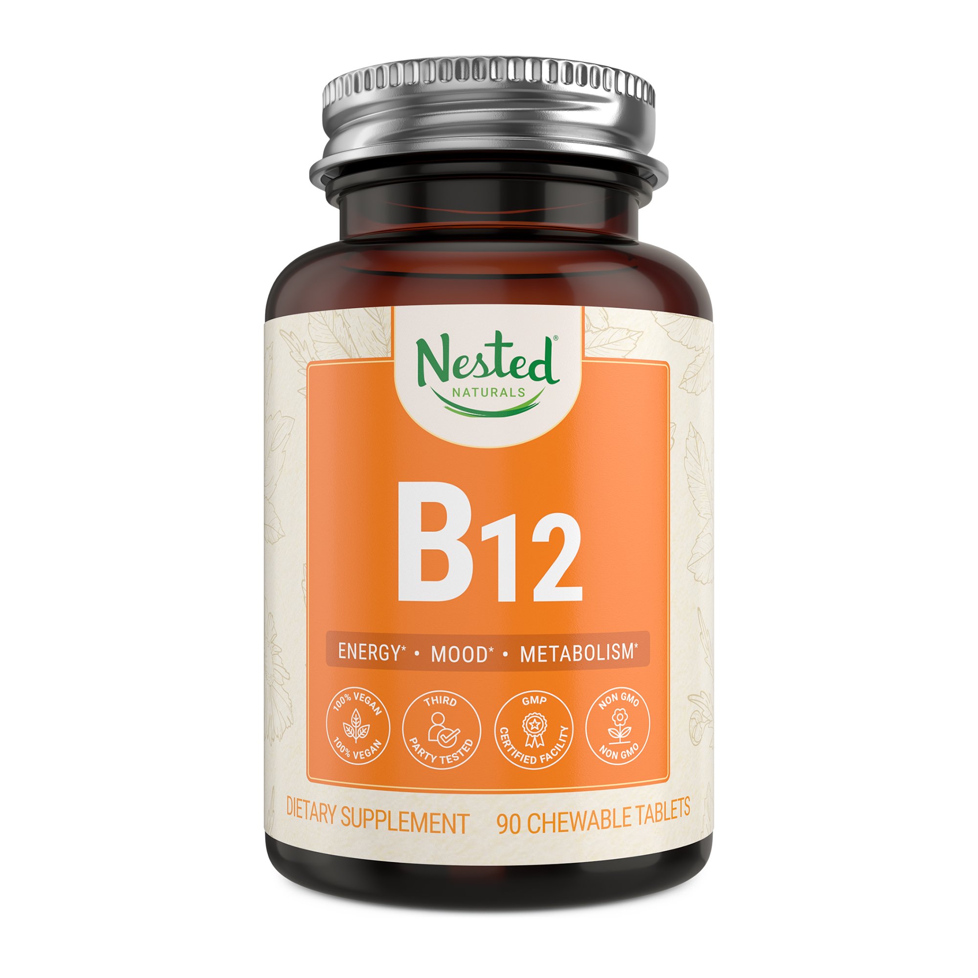 Vegan Vitamin B12 2500 mcg (Methylcobalamin) - Support Metabolism and Nervous System Health Supplement