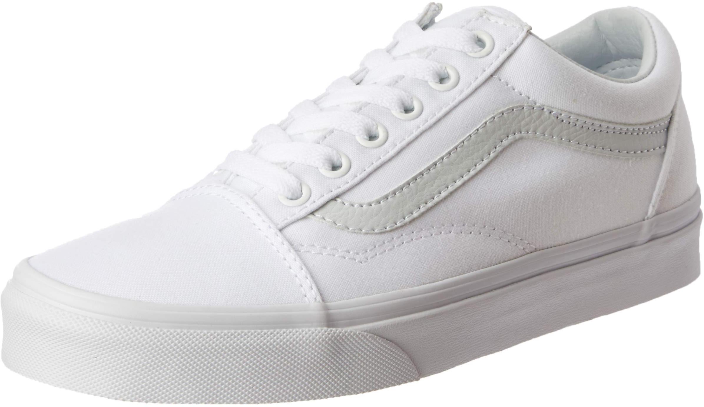 Vans Unisex Old Skool Classic Skate Shoes - True White - 8