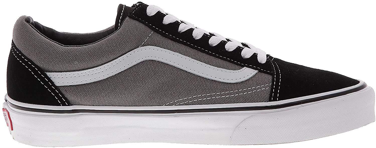 Vans Unisex Old Skool Classic Skate Shoes - Black/Pewter - 10