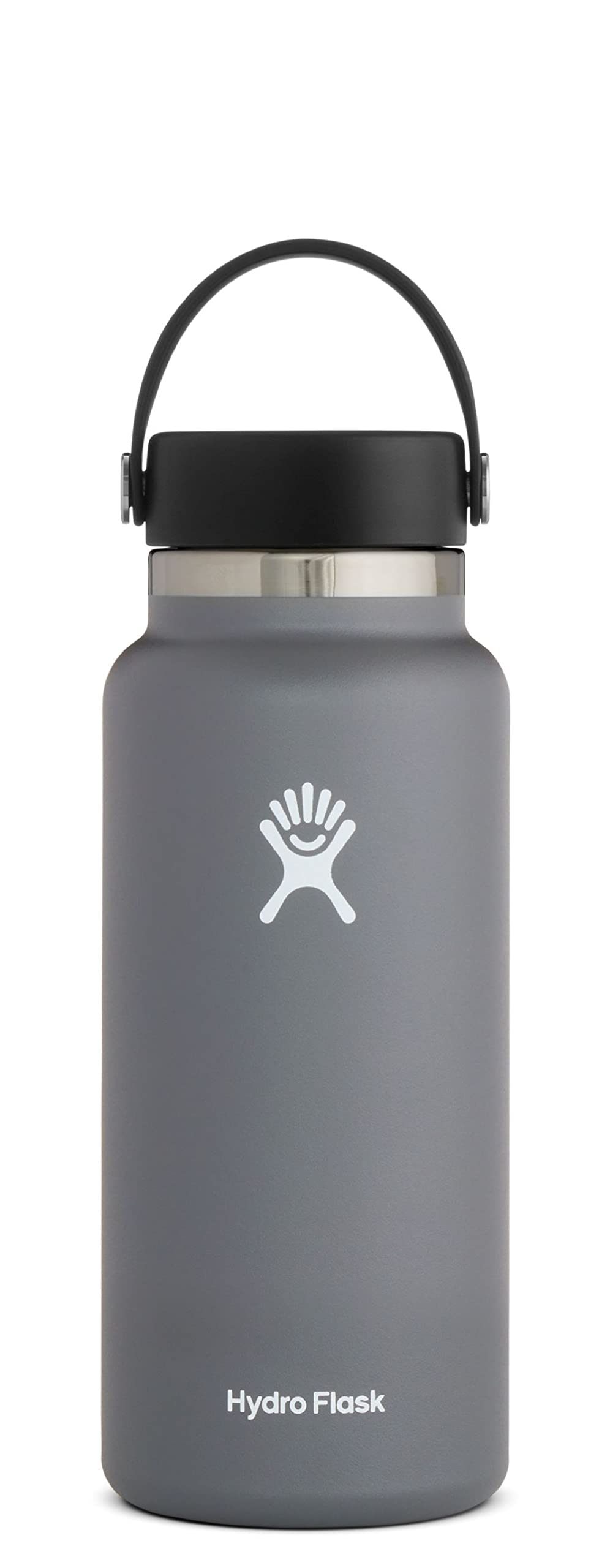 Hydro Flask 32 oz Vacuum Insulated Stainless Steel Water Bottle Flask - Flex Cap with Strap  - Wide Mouth - Stone