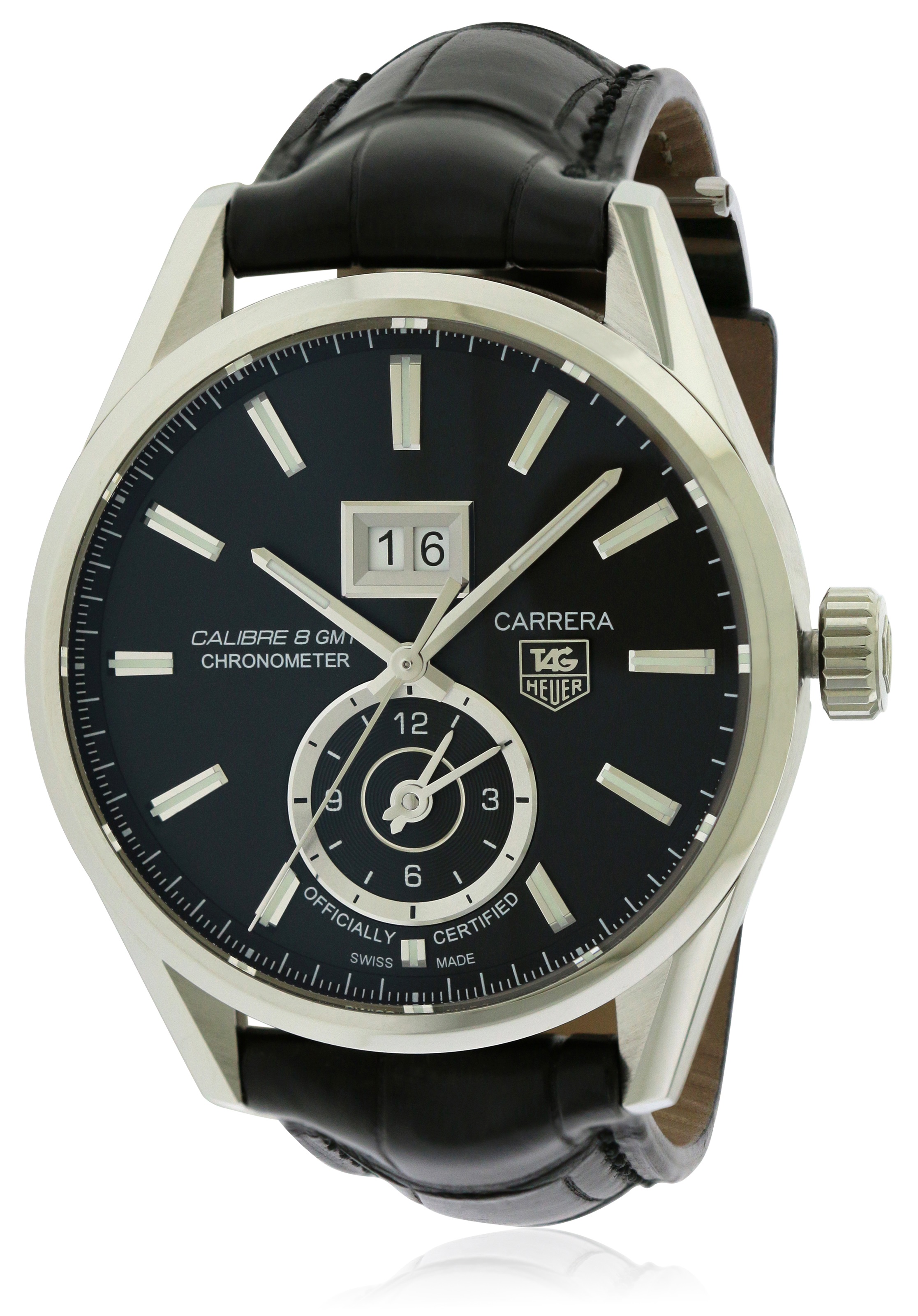 Tag Heuer (Open Box) Carrera Automatic Leather Mens Watch WAR5010.FC6266
