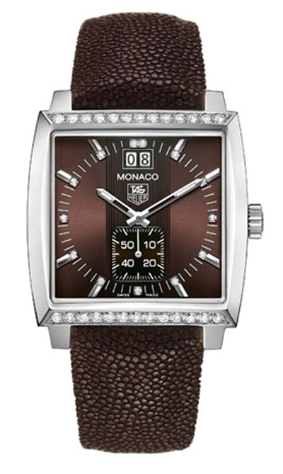 Tag Heuer Monaco Leather Ladies Watch WAW1316.EB0025