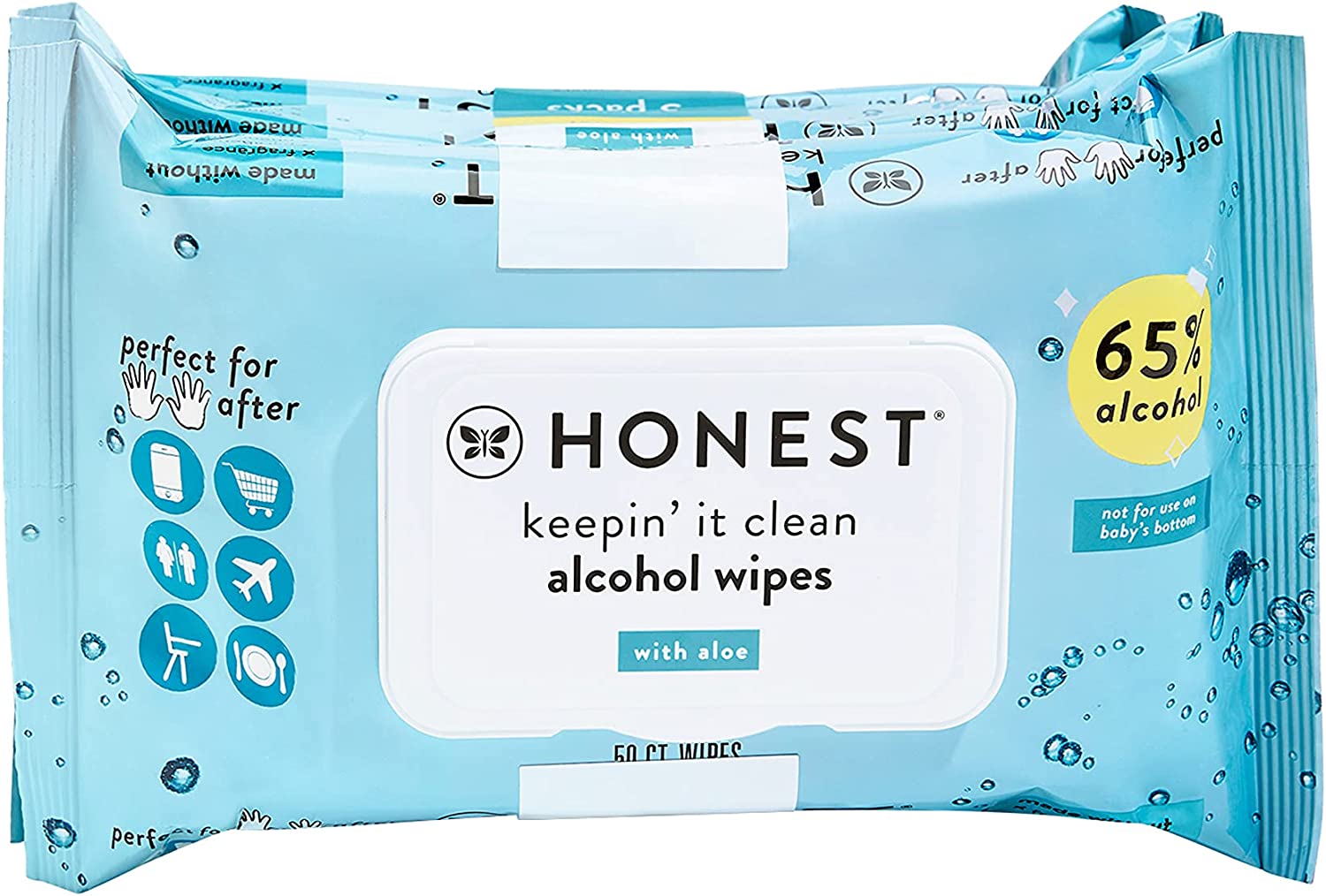 The Honest Company Sanitizing Alcohol Wipes - Unscented - 50 Count - 6 Pack