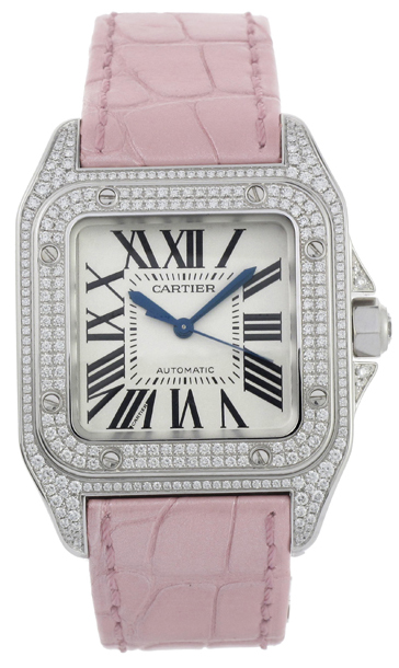 Cartier Santos  Leather Automatic Ladies Watch WM501751