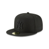 New Era 59Fifty Hat MLB Basic New York Yankees Black/Black Fitted Baseball Cap (6 7/8)