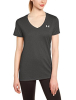 Under Armour Womens Tech V-Neck - M - Carbon Heather/Metallic Silver