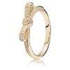 Pandora 14K Gold Sparkling Bow Ring with Clear Zirconia