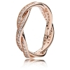 Pandora Rose Ring Twist Of Fate With Clear Cubic Zirconia