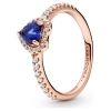 Pandora Sparkling Blue Elevated Heart Ring