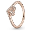 Pandora Rose Sparkling Wishbone Heart Ring - 189302C01-56