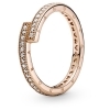 Pandora Rose Sparkling Overlapping Ring