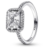 Pandora Rectangular Sparkling Halo Ring