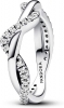 Pandora Sparkling Intertwined Wave Ring