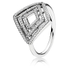 PANDORA Geometric Lines Ring - Clear CZ