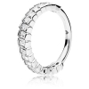PANDORA Ice cube ring in sterling silver with 19 bar-set baguette-cut clear CZ