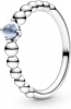PANDORA March Aqua Blue Beaded Ring