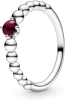 PANDORA January Dark Red Beaded Ring