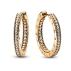 Pandora Signature Logo & Pave Hoop Earrings
