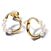 Pandora Organically Shaped Circle & Treated Freshwater Cultured Pearls Stud Earrings