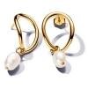 Pandora Organically Shaped Circle & Baroque Treated Freshwater Cultured Pearl Earrings