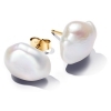 Pandora Baroque Treated Freshwater Cultured Pearl Stud Earrings 14k gold plating