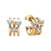 Pandora Triple Heart Hoop Earrings 14k gold plating