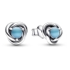 Pandora December Turquoise Blue Eternity Circle Stud Earrings