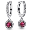 Pandora Red Round Sparkling Hoop Earrings