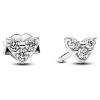 Pandora Triple Stone Heart Stud Earrings