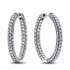 Pandora Timeless Pave Single-row Hoop Earrings