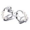 Pandora Organically Shaped Circle & Treated Freshwater Cultured Pearls Stud Earrings