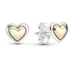 Pandora Domed Golden Heart Stud Earrings