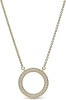Pandora Signature Pave & Hearts Circle Pendant Necklace