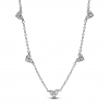 Pandora Triple Stone Heart Station Chain Necklace