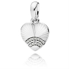 Pandora Fan Of Love Clear Cz Heart Pendant In Sterling Silver With 12 Bead-set Clear Cubic Zirconia