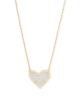 Kendra Scott Ari Heart Short Pendant Necklace Iridescent Drusy